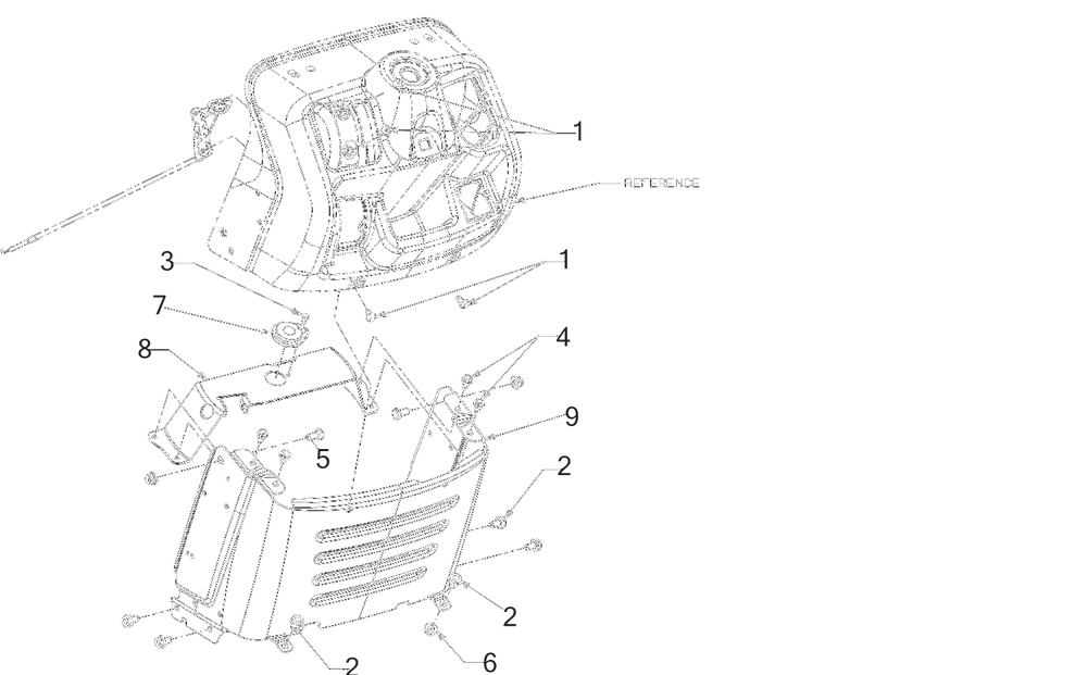 Dash-Lower Diagram and Parts List for 2022 Yard Machines Lawn Tractor